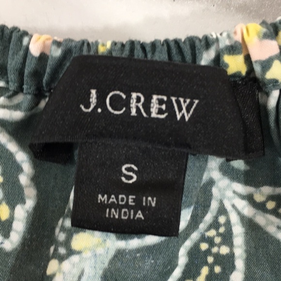 J. Crew Gathered Scoopneck Top In Vintage Vines Womens Small Cropped 100% Cotton - Picture 10 of 15